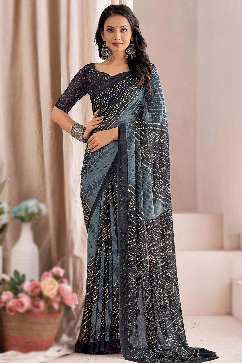 Black bandhej deals saree