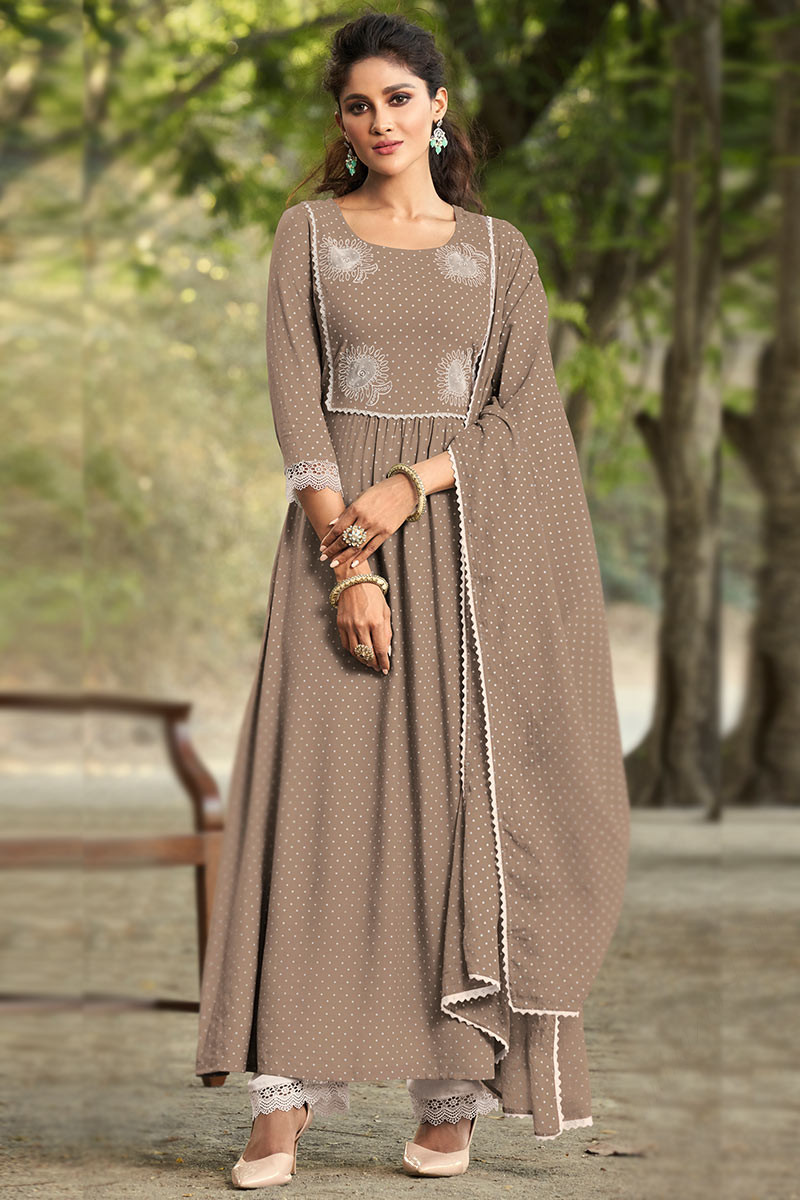 Beige anarkali kurta hot sale