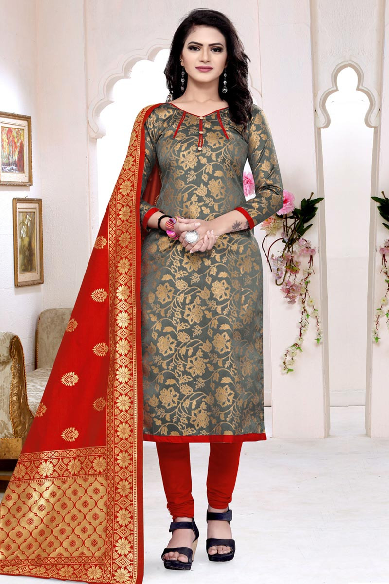Printed Orange MFC Cotton Churidar Dress Material, For Clothing at Rs  290/piece in Jetpur