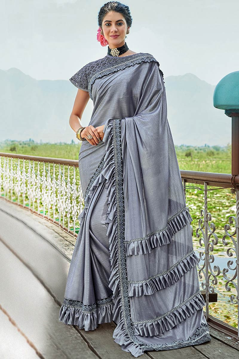 Shimmer Georgette Chikankari Saree in Sky Blue and White. To Buy:  https://bit.ly/3fmQCos #saree #georgettesaree #chikankari #bengallooms… |  Instagram