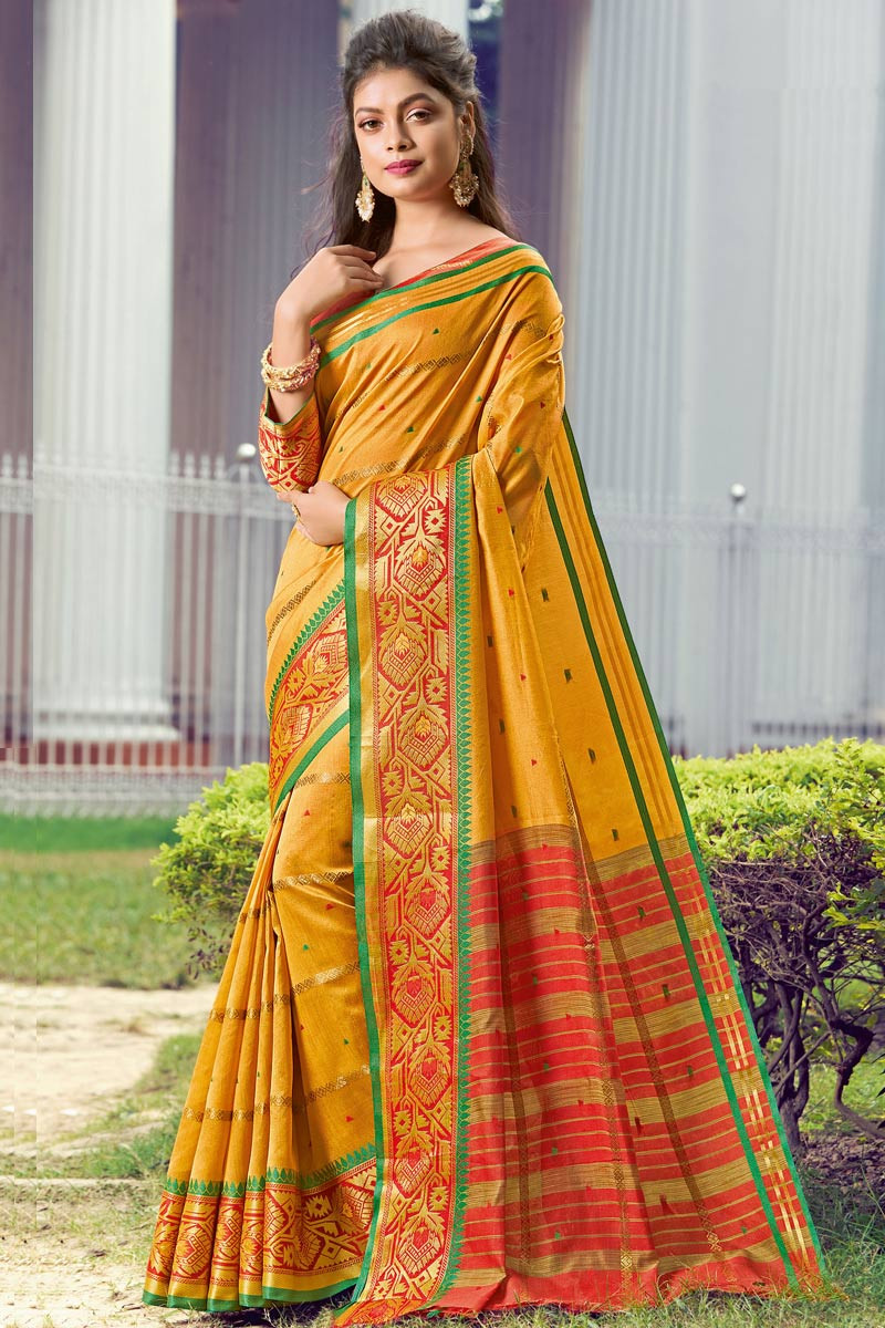 Buy Yellow Sarees for Women by Charukriti Online | Ajio.com