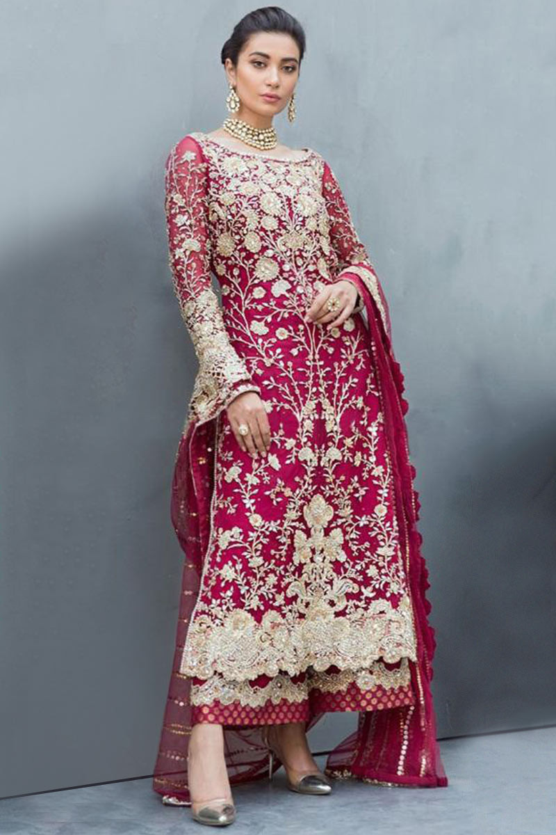 Red Heavy Designer Work Pakistani Style Palazzo Suit - Indian Heavy  Anarkali Lehenga Gowns Sharara Sarees Pakistani Dresses in  USA/UK/Canada/UAE - IndiaBoulevard