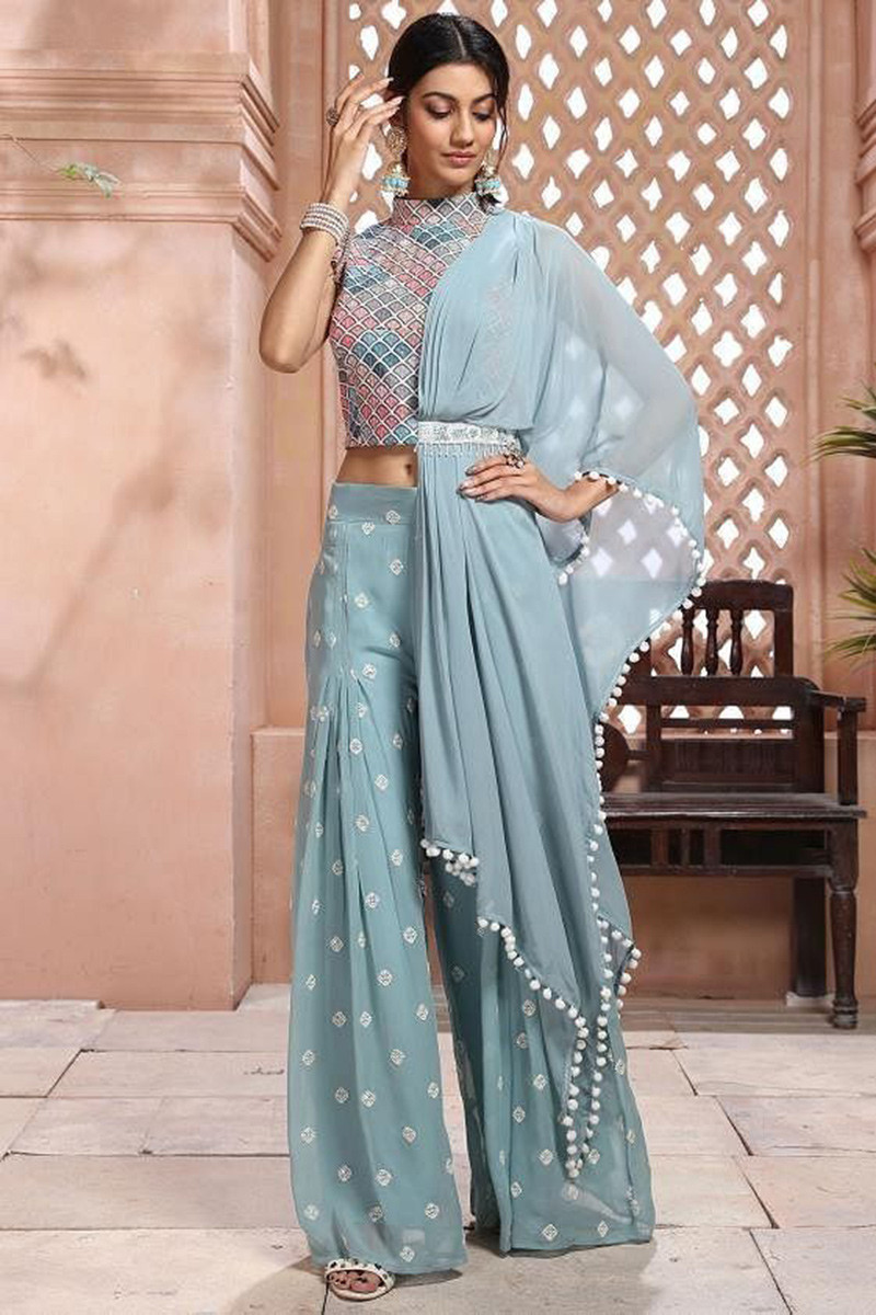 Women's Dupion Silk Saree Blouse Crop Top Choli Sleeveless Stylish Party  Wear | eBay
