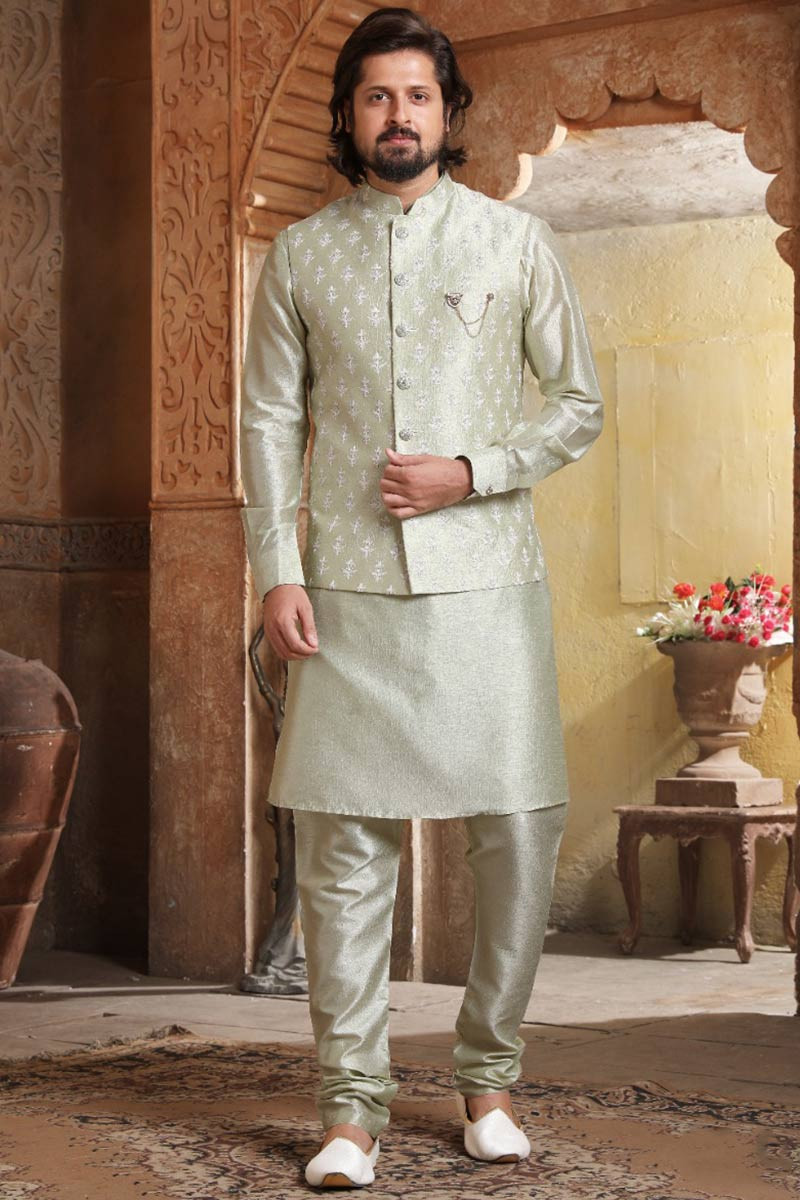 Men kurta pajama with jacket hotsell