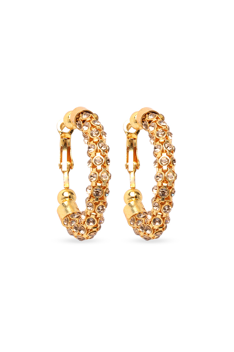  Gold Plated with Cubic Zirchonia Hoop Earrings