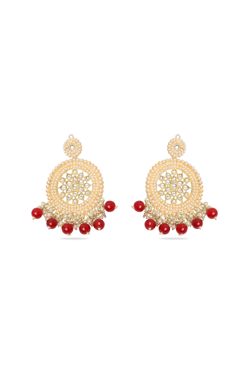 Royal Chandbali Earrings with Kundan Setting