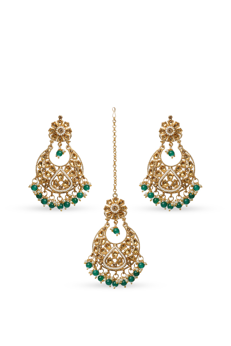  Stone Studded Chandbali Earrings