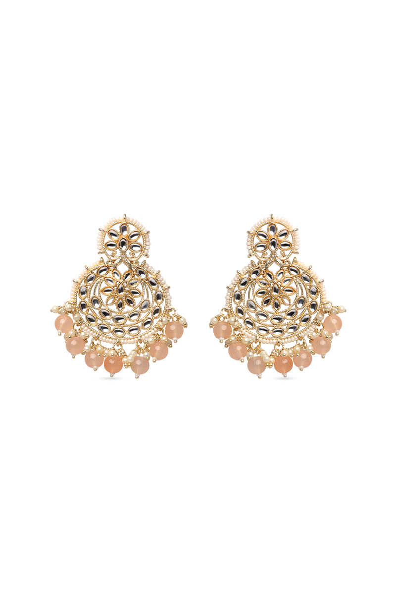 Kundan Chandbali Earrings with Beads