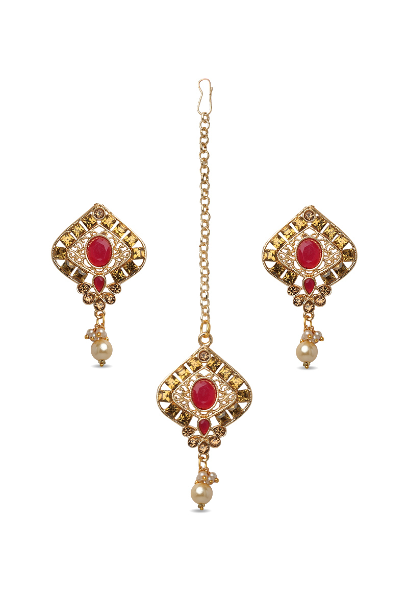  Earrings with Maangtika - Drop Style