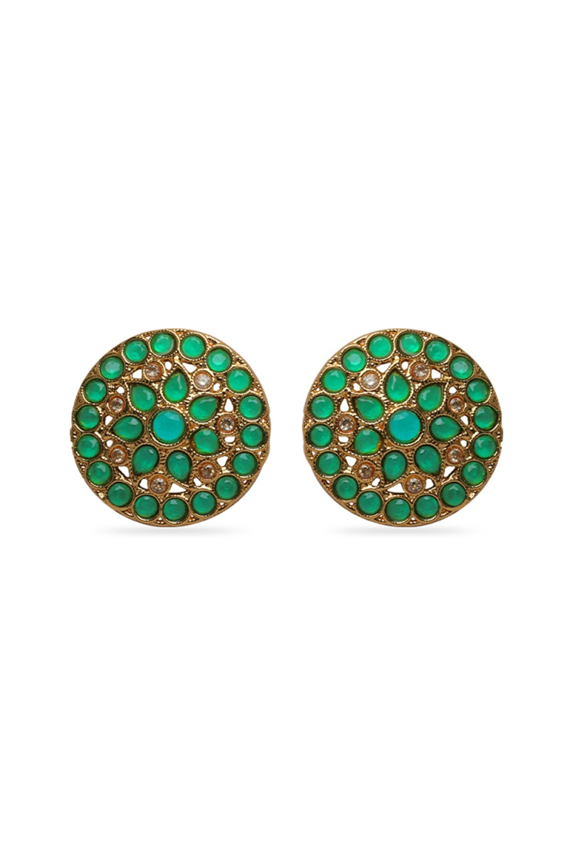 Green Stone Studded Earring