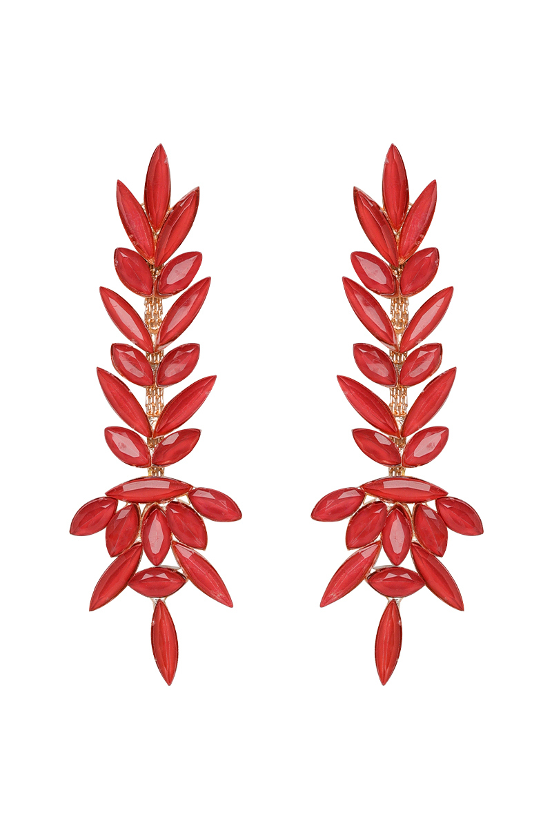 Tomato Red Copper Drop Earrings