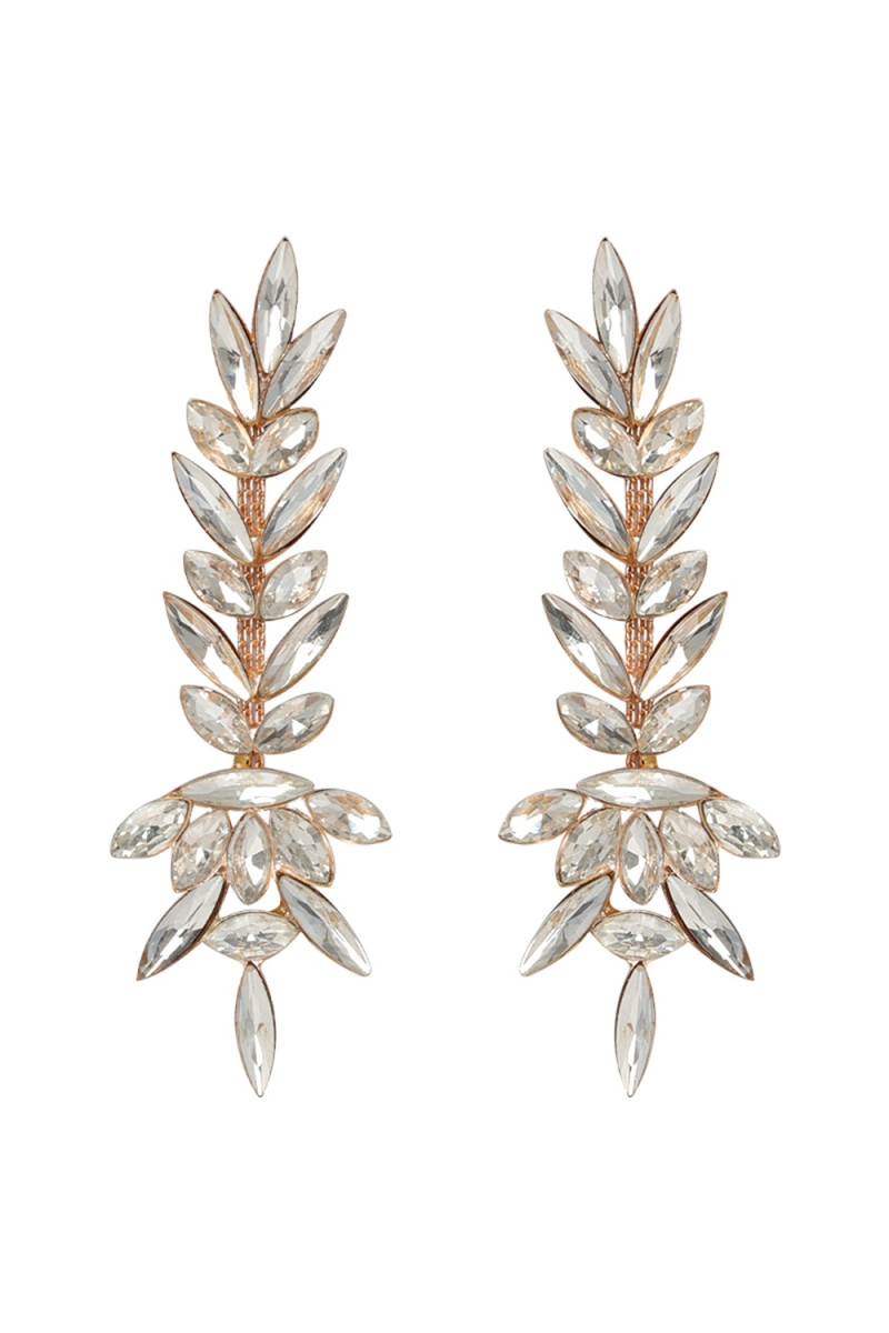 Silver Stone Embellished Copper Drop Earrings