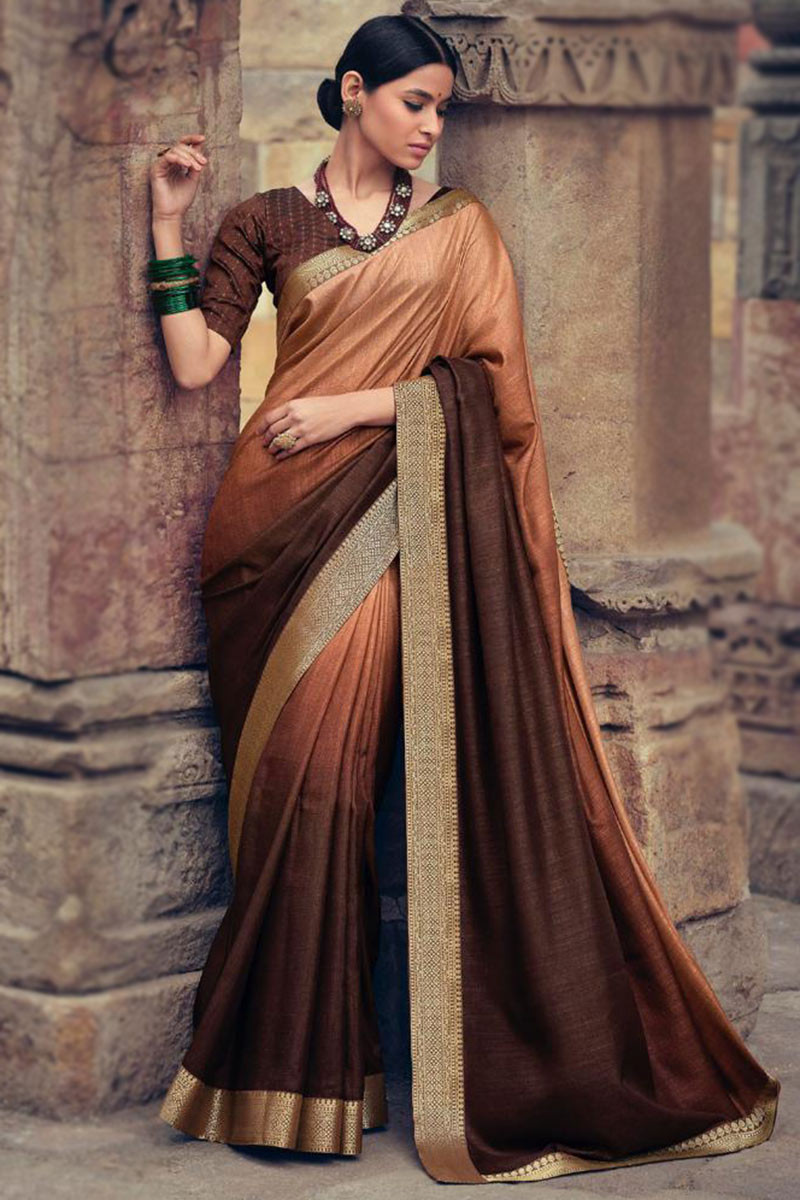 Kriti Sanon styles chocolate brown saree with comfy and sparkling juttis.  They cost Rs… - India Today