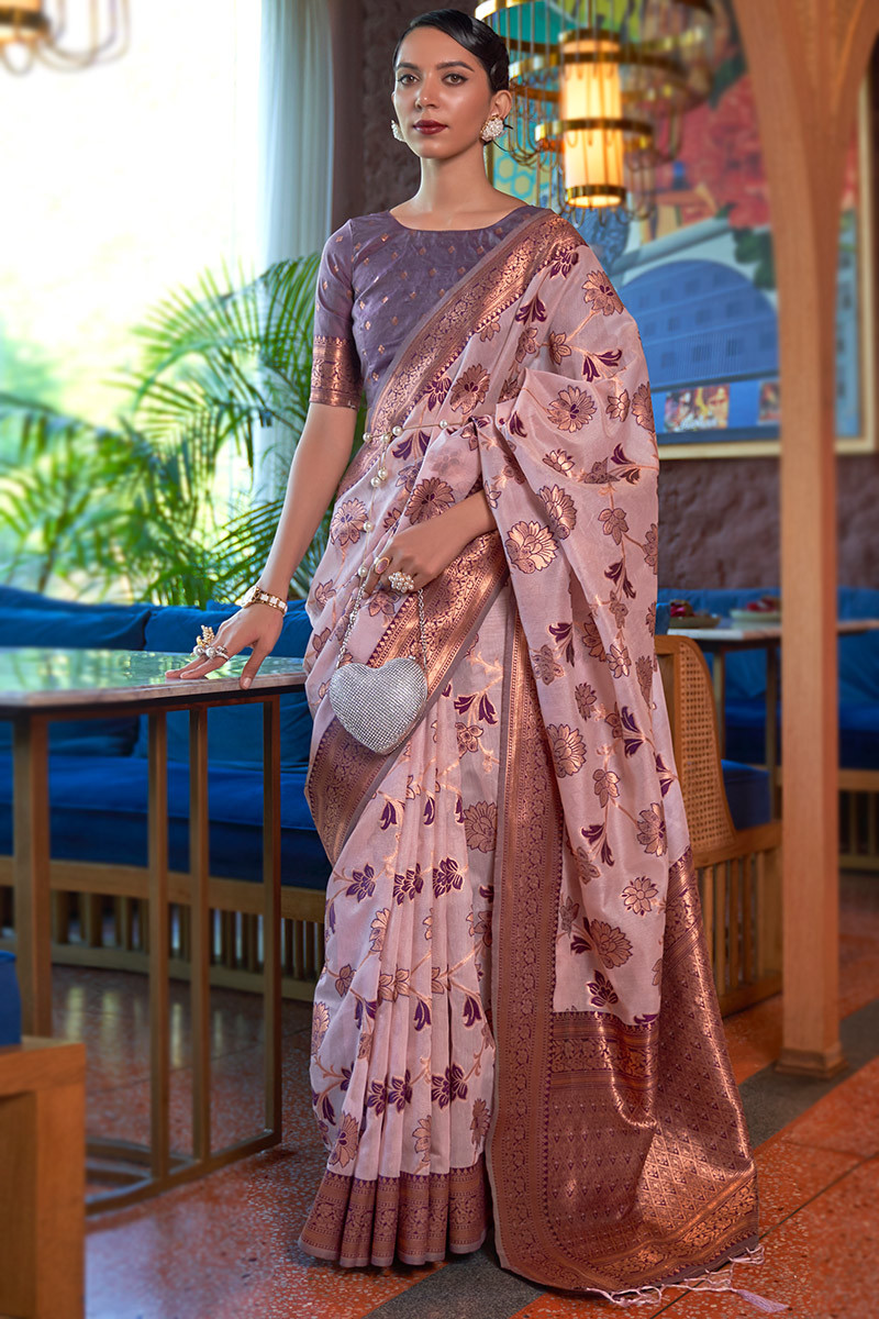 Anjalee and Arjun Kapoor's Lavender Floral Draped Saree Set - Rent