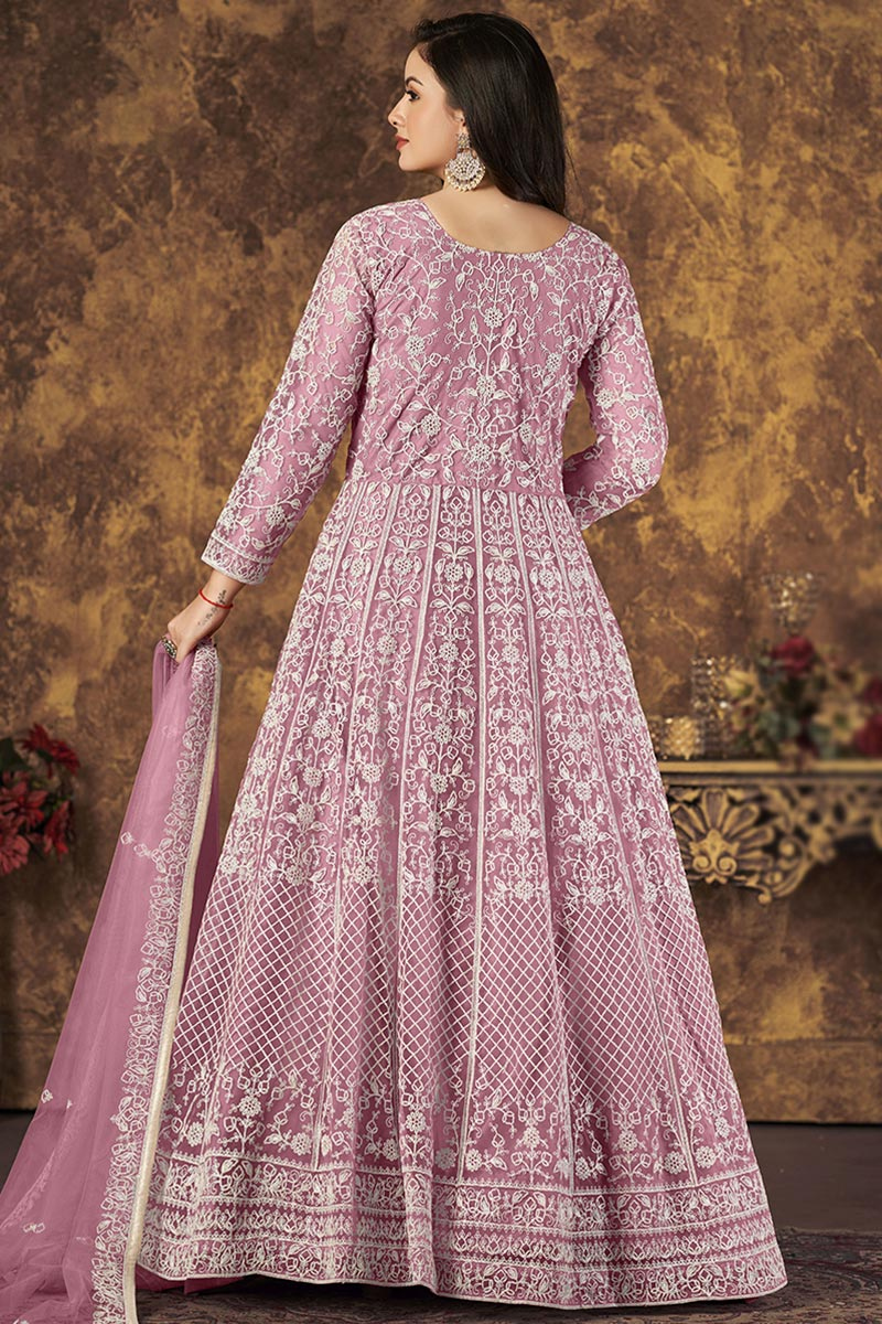 Lavender Haze Embroidered Anarkali Suit Set