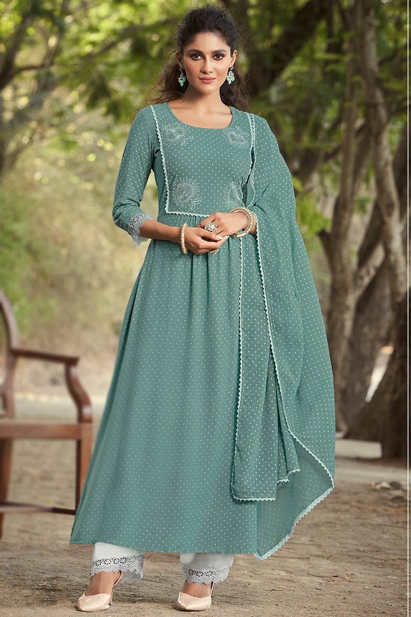 Buy Cheap Indian Suit Georgette Light Blue Anarkali Suit LSTV112478
