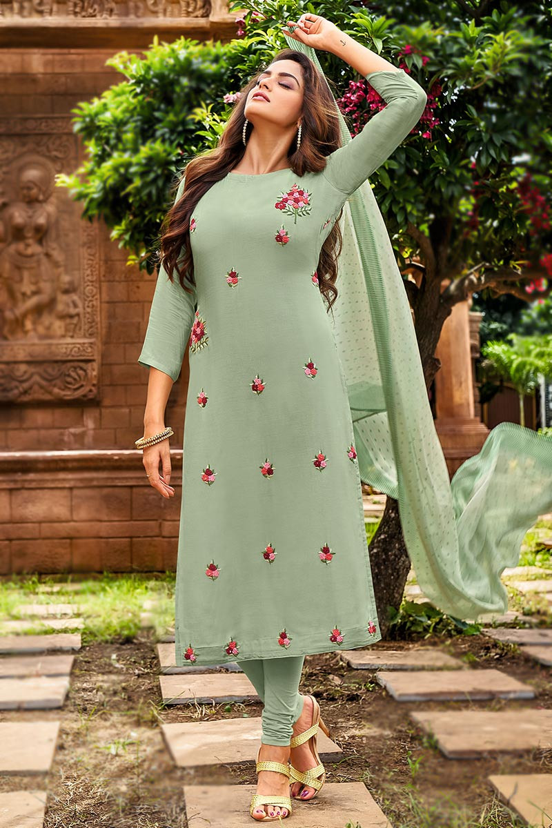 Green churidar dress online