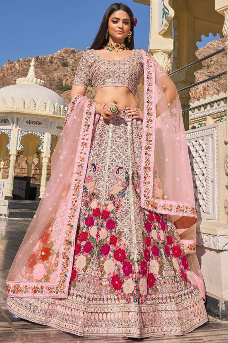 Light pink discount lehenga for wedding