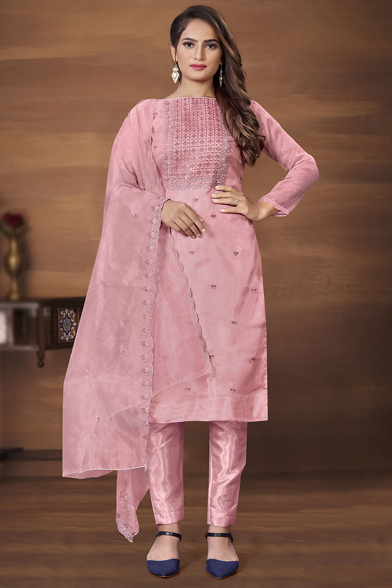 Bollywood Light Pink Trouser Suit LSTV120546