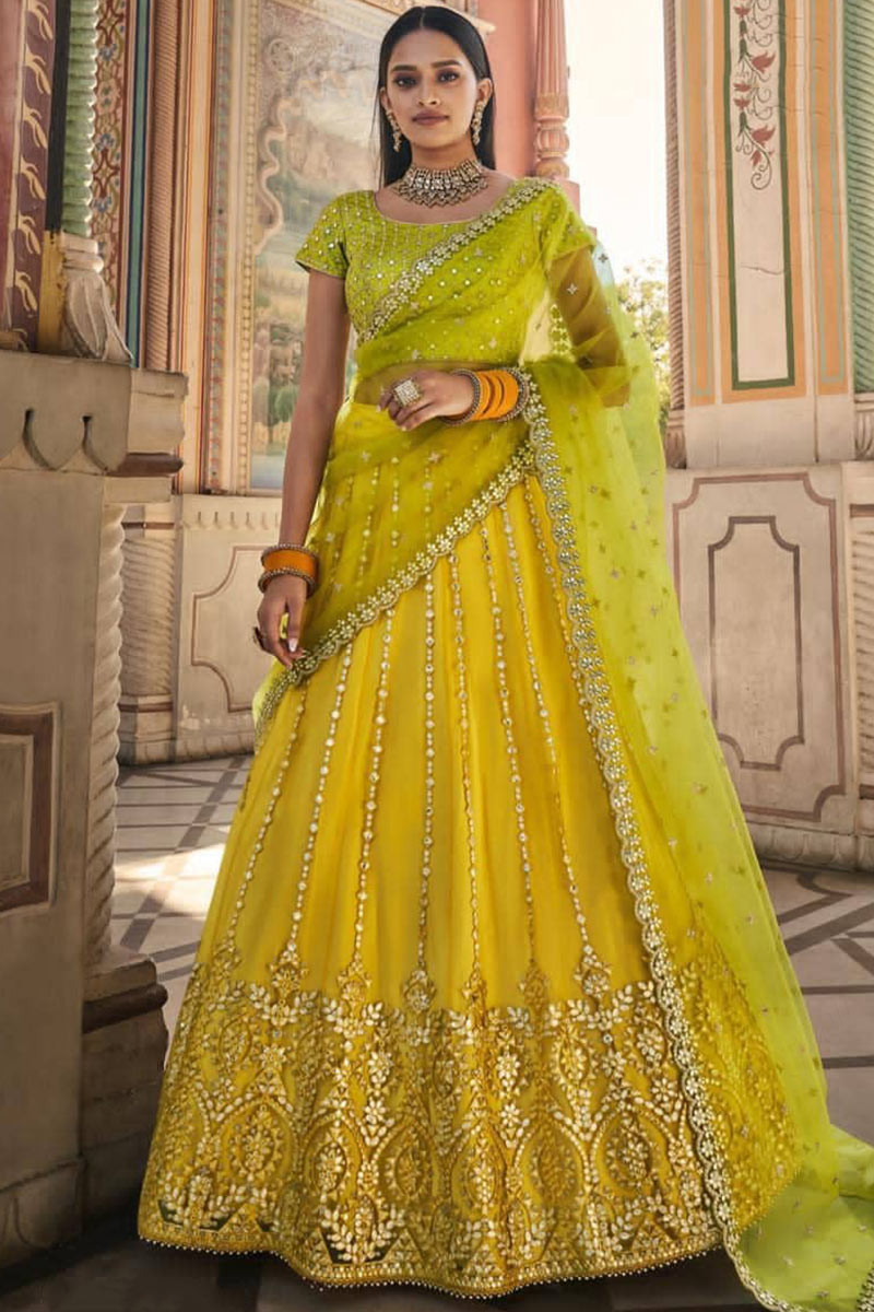 Spagheti Style Lehenga Choli in Yellow – Spend Worth Clothing | All Rights  Reserved.