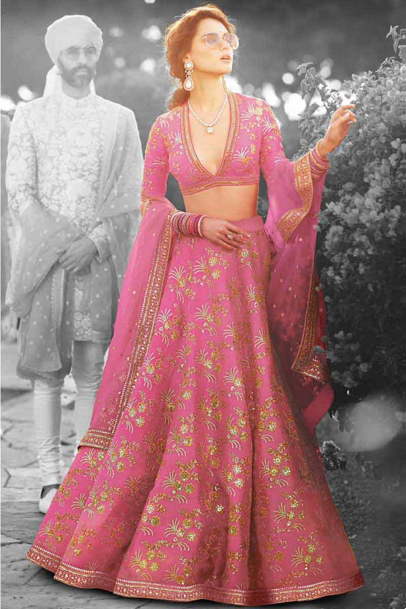 Pink lehenga online deals