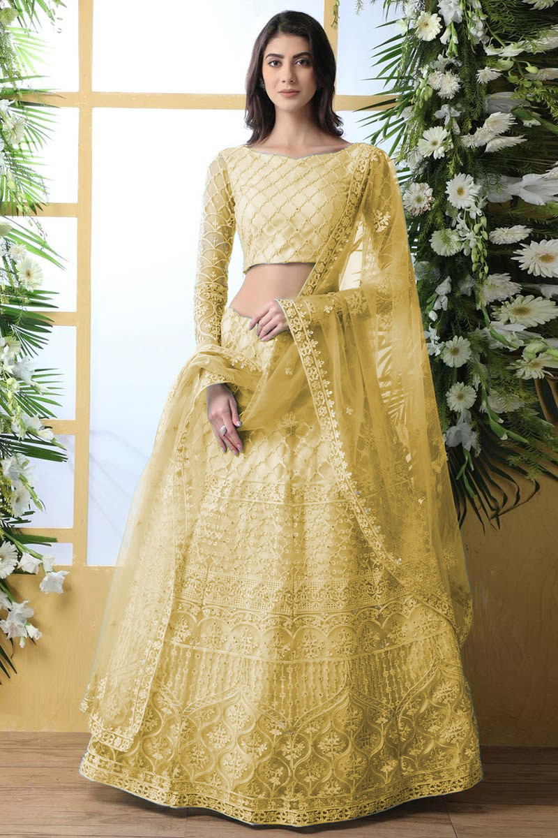 Lehenga choli in yellow colour cheap