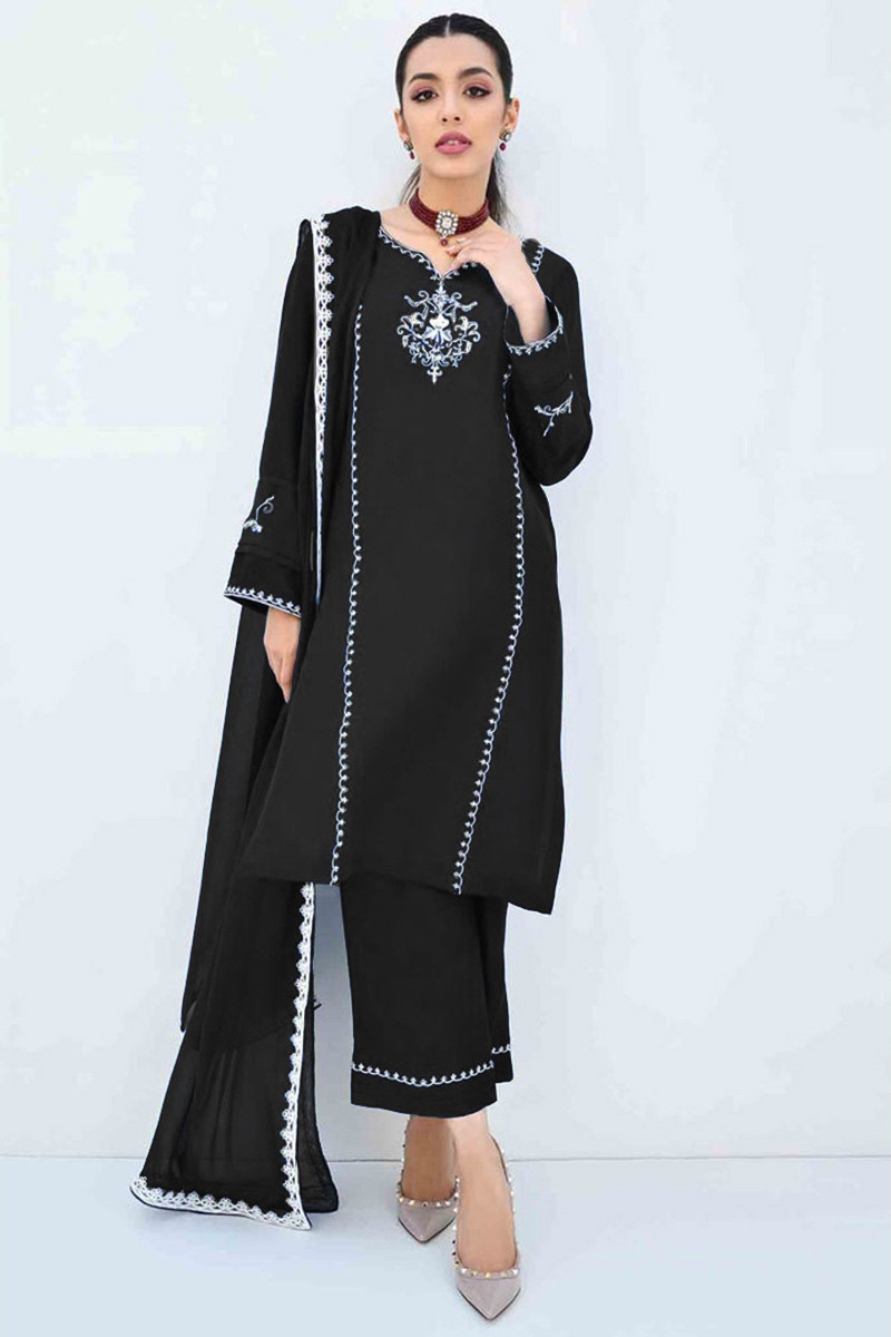 Buy Indian Prom Suits Silk Black Trouser Suit LSTV115500