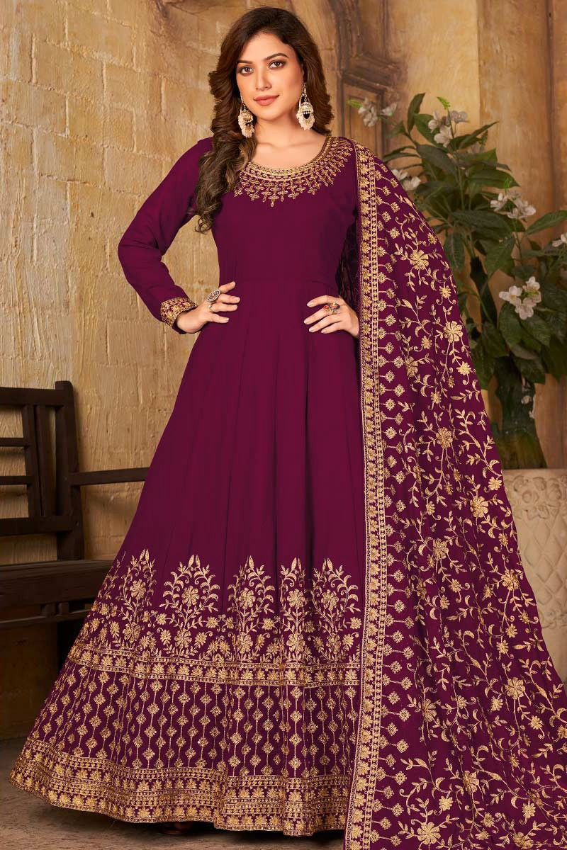 Magenta anarkali new arrivals