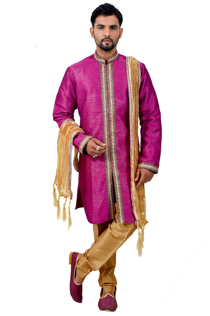 Magenta sherwani outlet