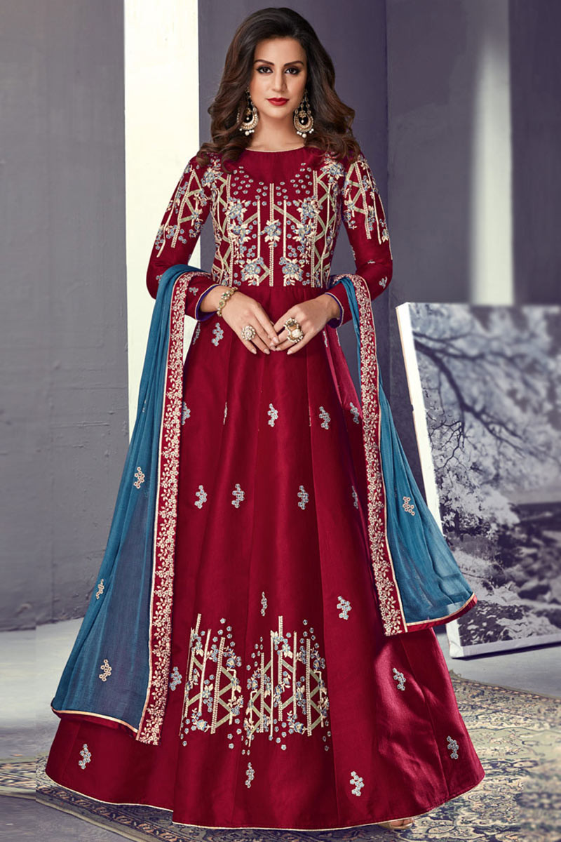 Tussar shop silk gown