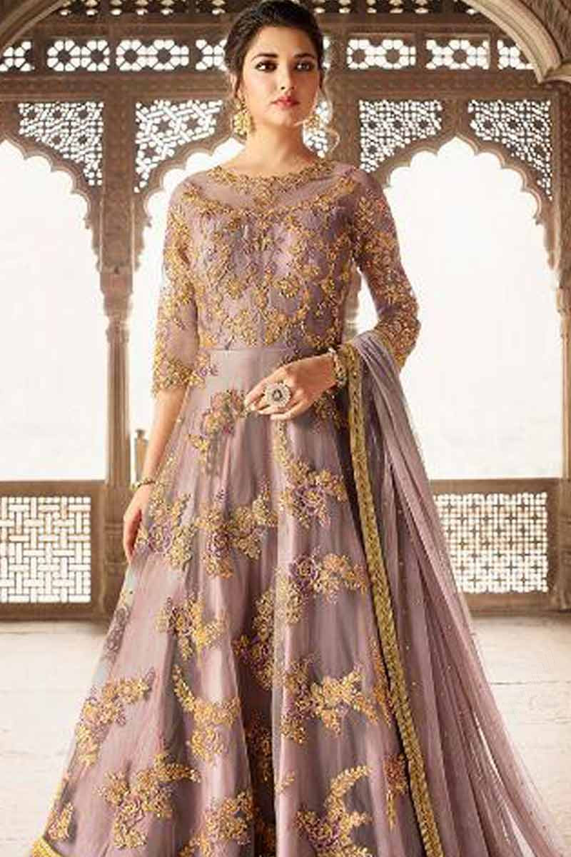 Mauve color long dress store