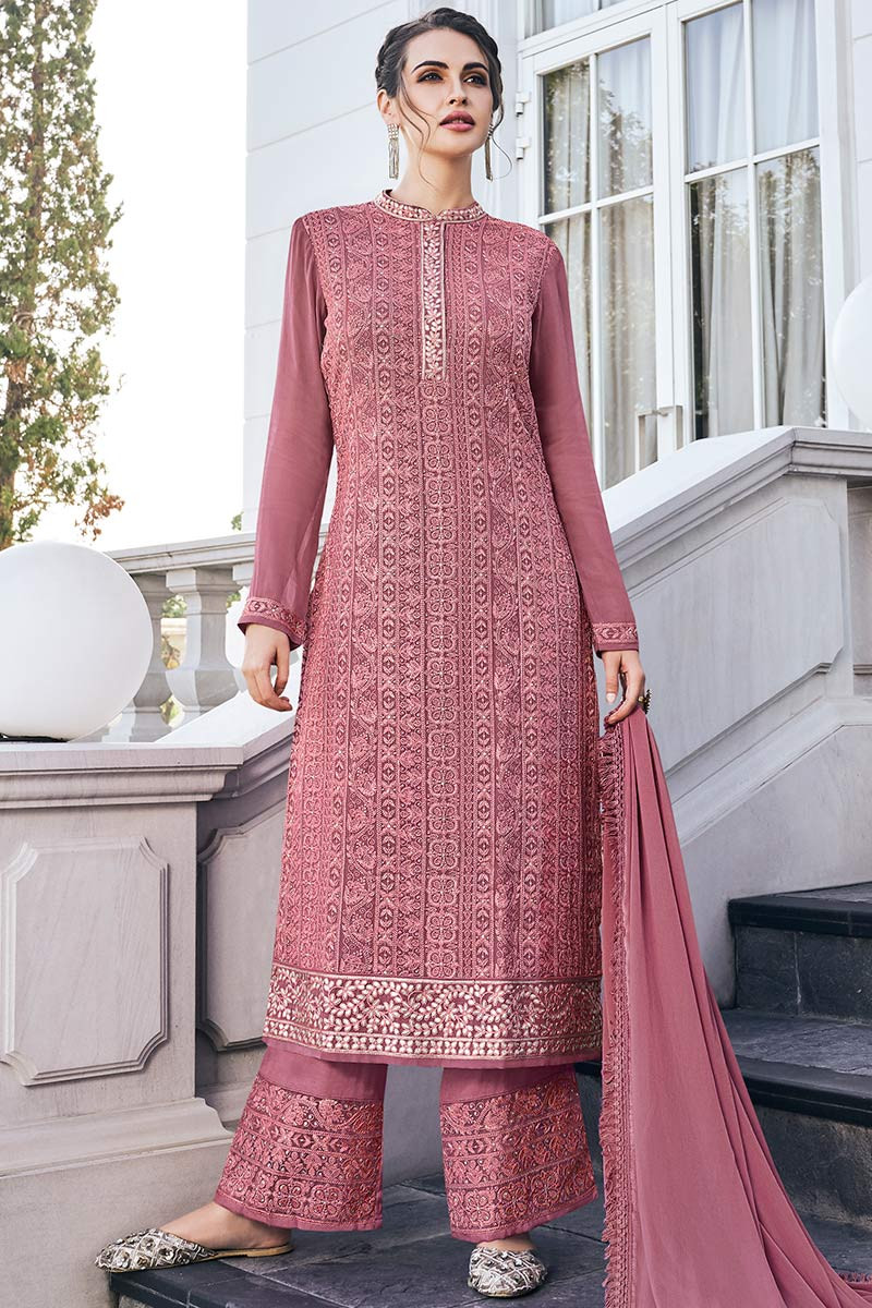 Buy Light Pink Pant Suit Online In India -  India