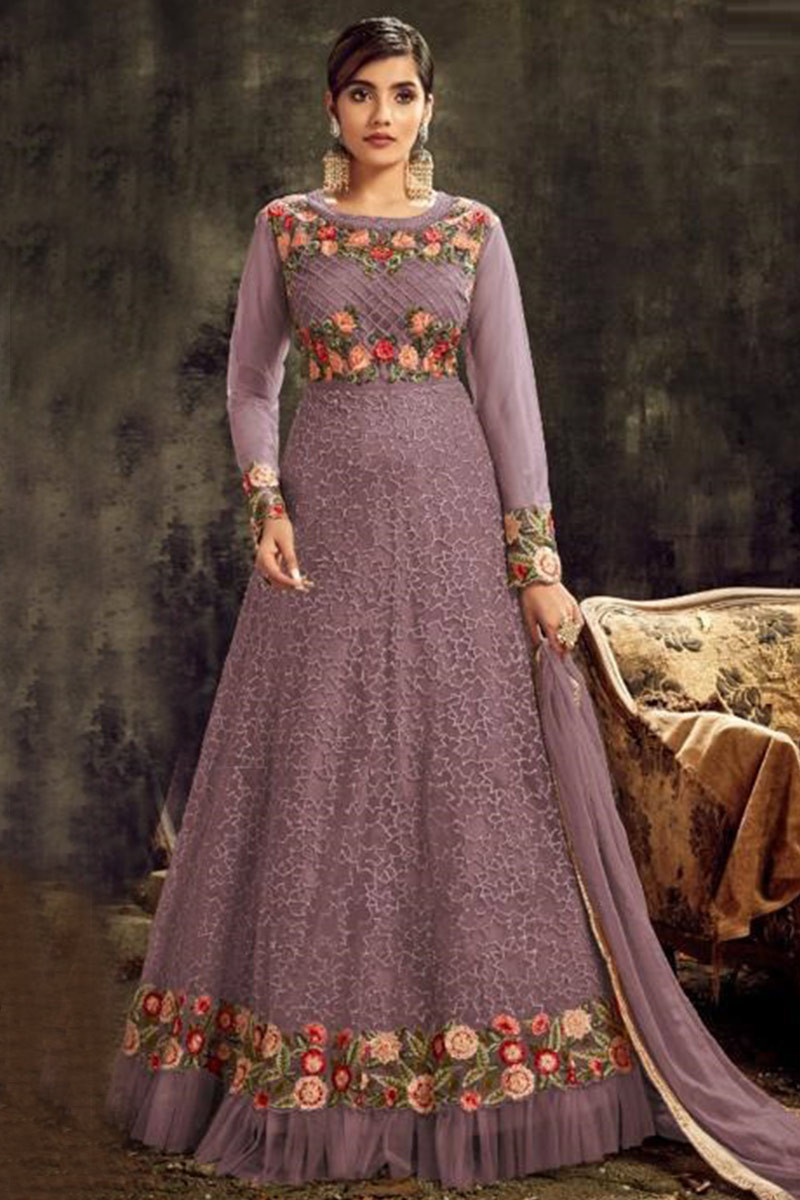 Mauve top taupe dress