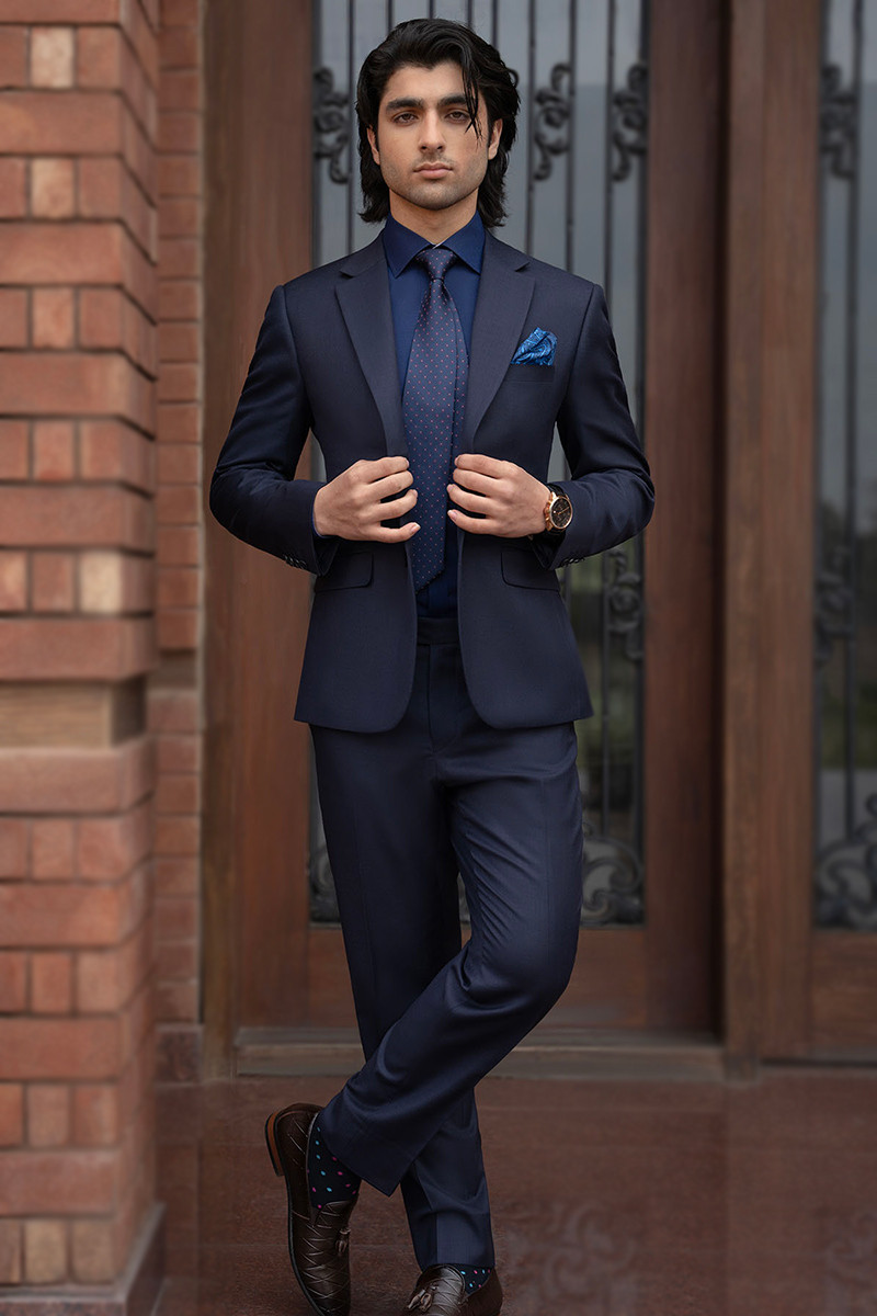 Navy blue coat men's outfit online