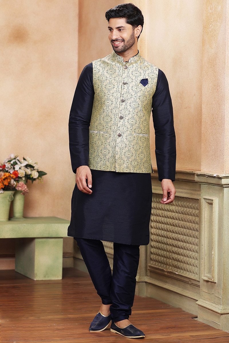 Kurta churidar with waistcoat on sale