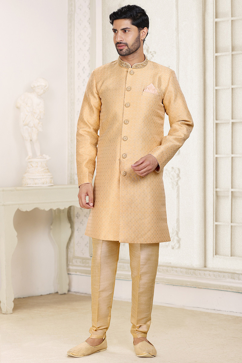 Beige sherwani new arrivals