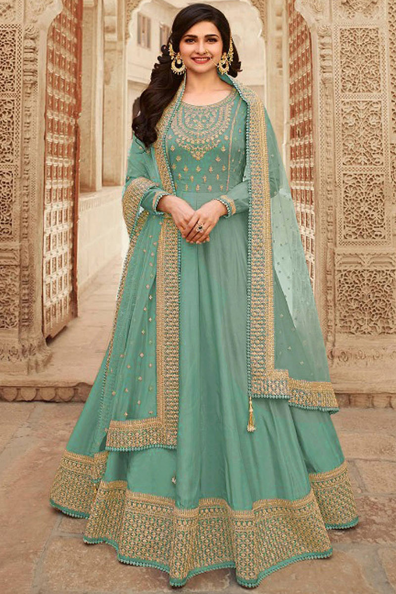 Green cheap silk churidar