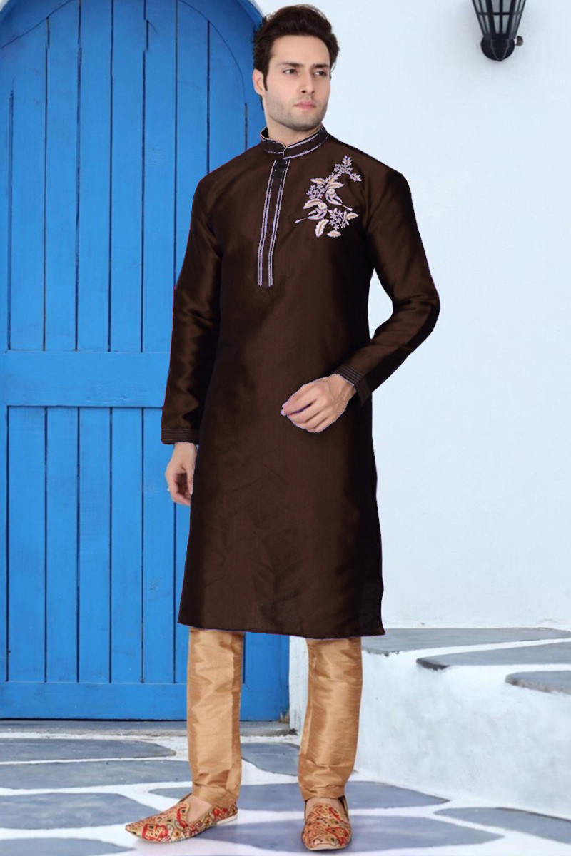 Chocolate colour outlet kurta pajama