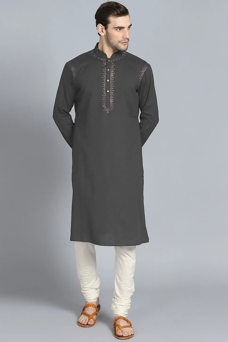 Dark grey kurta pajama cheap