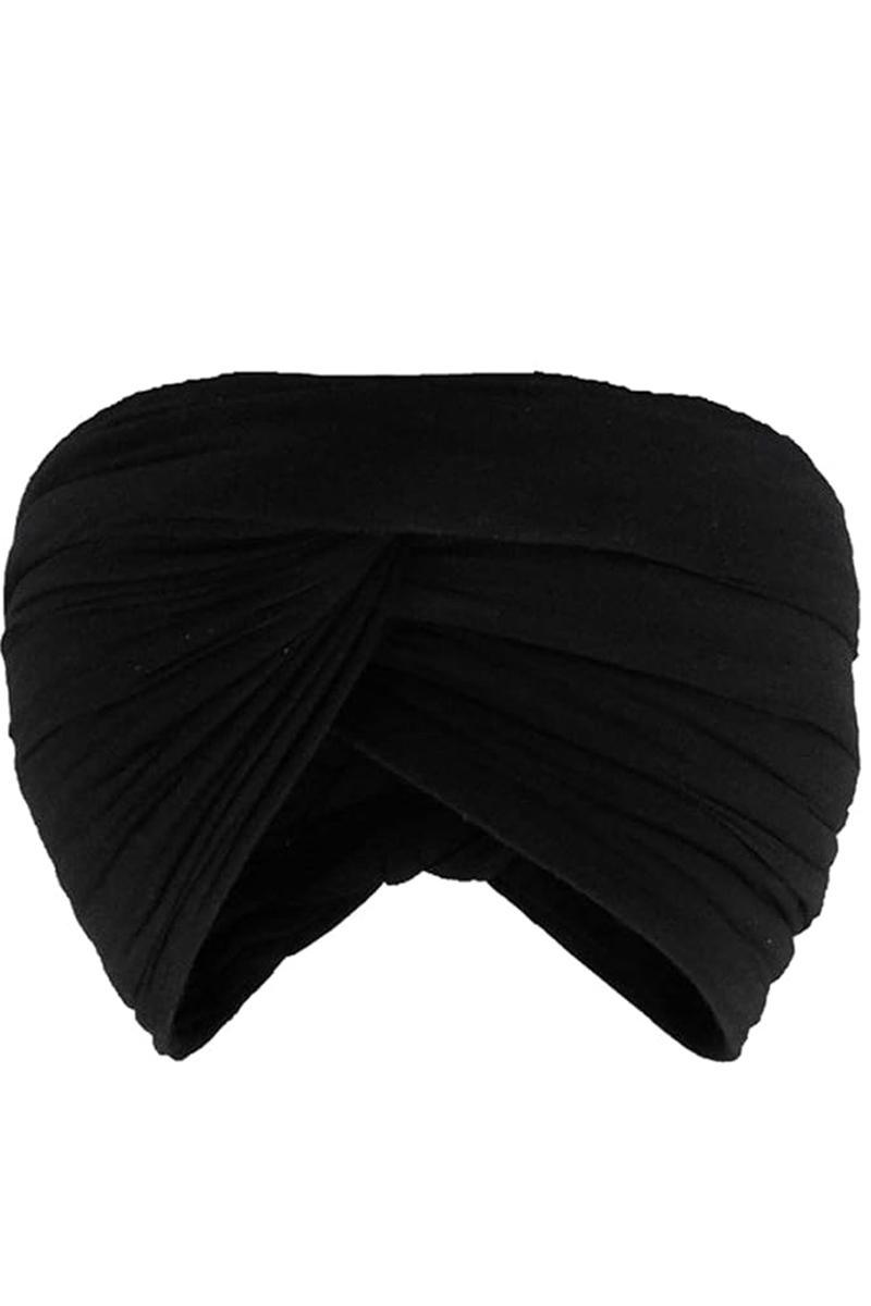Black Silk Plain Men's Sikh Turban