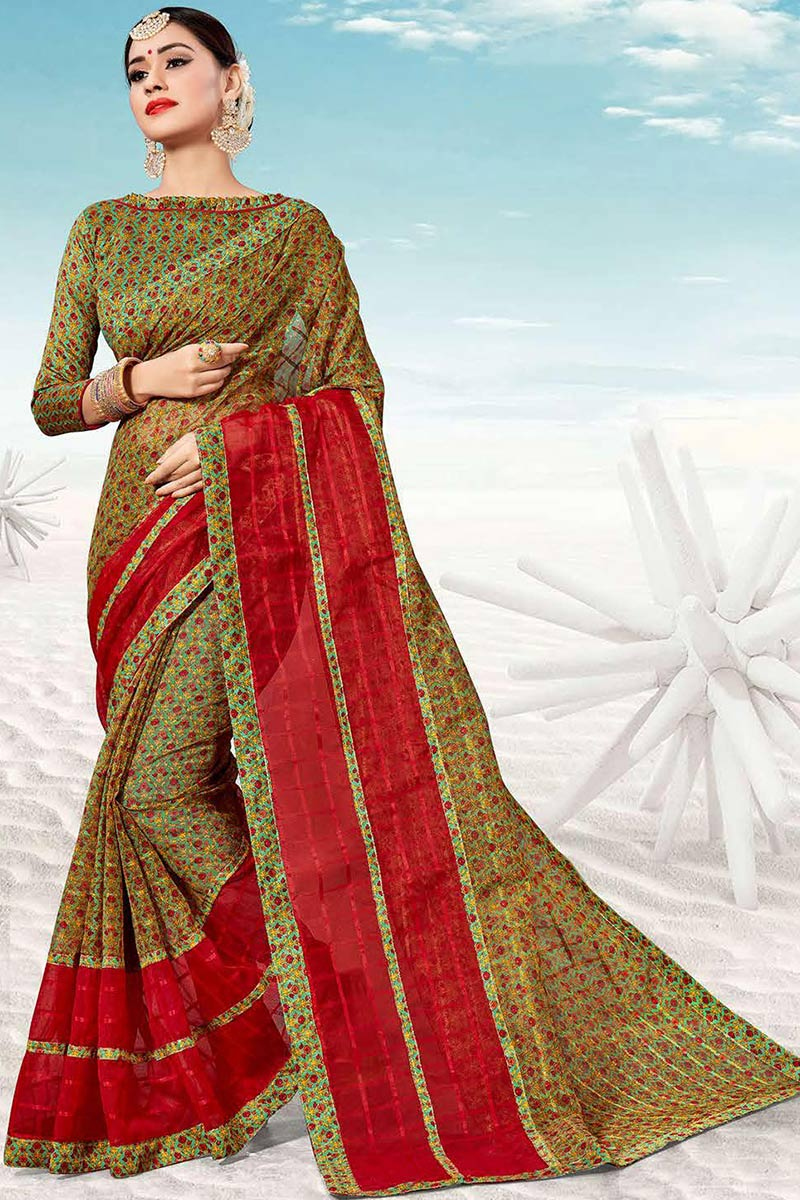 Vibrant Multi Color Art Silk Saree with Coordinated Blouse