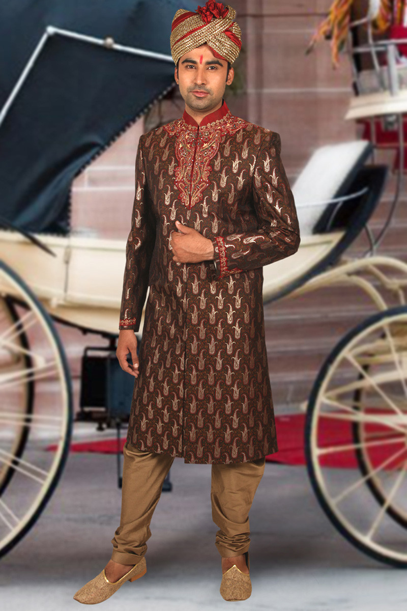 Simple sherwani for mens on sale