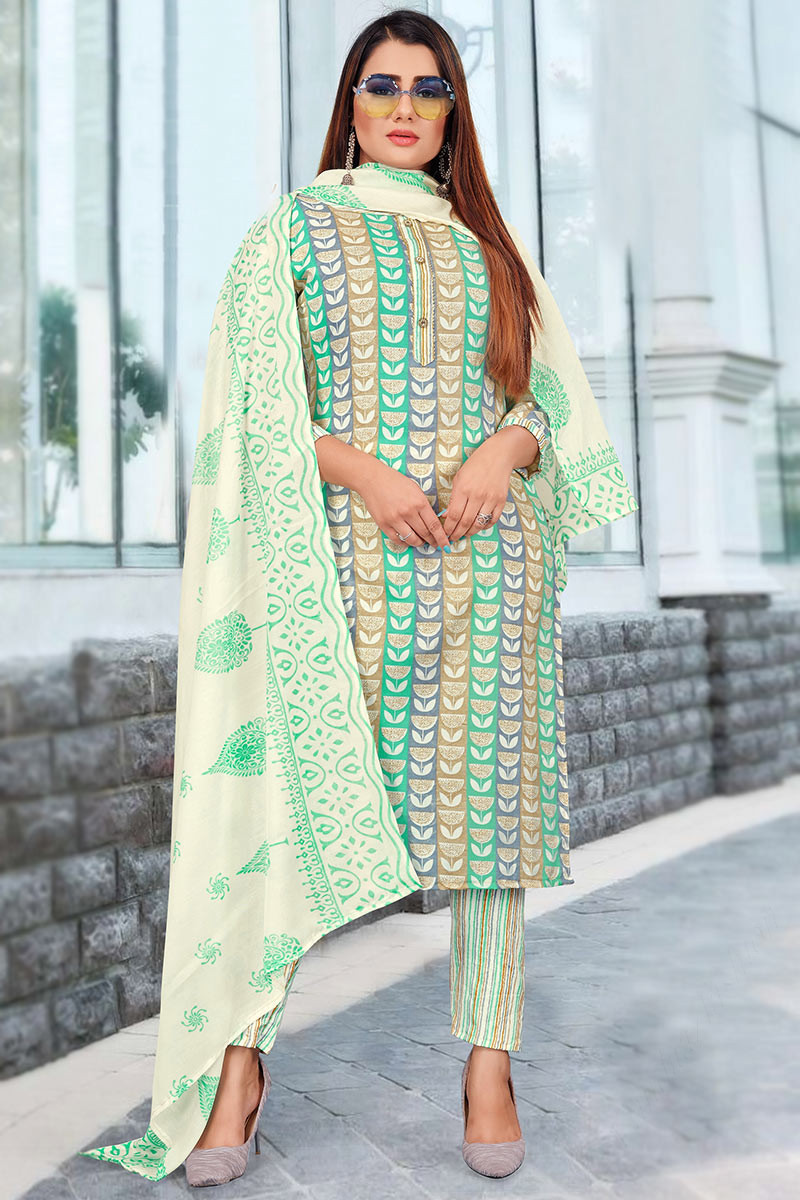 Cotton printed suit piece outlet