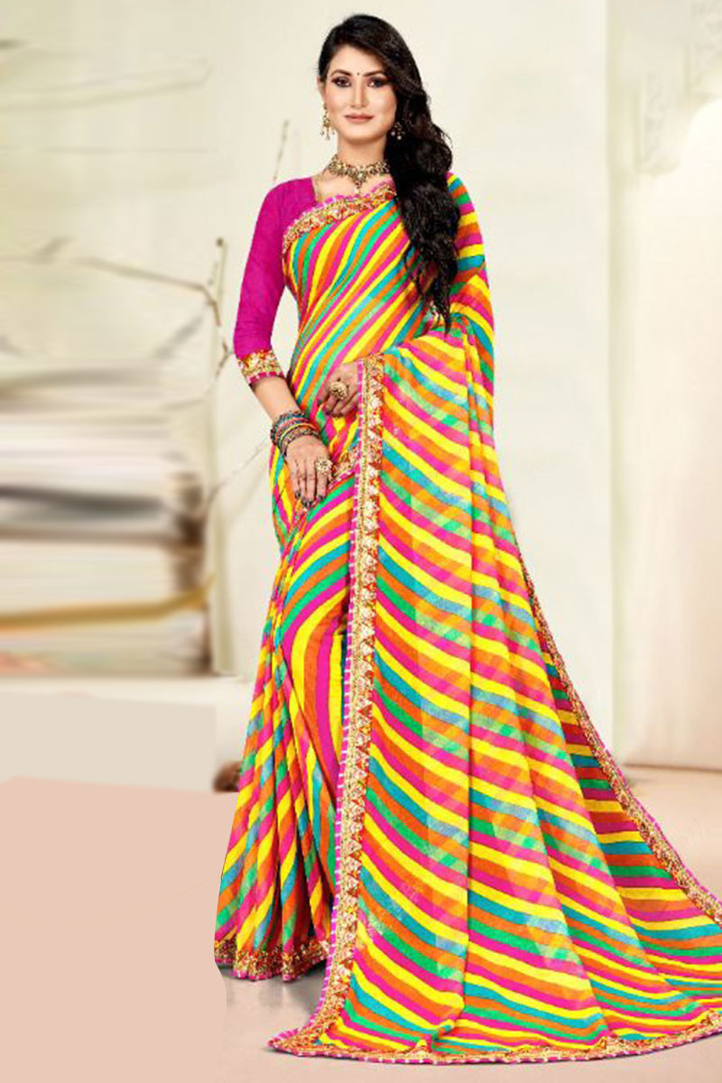 Printed saree party wear online