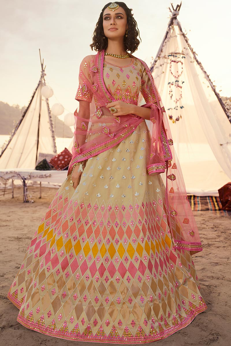 Organza lehenga online sale