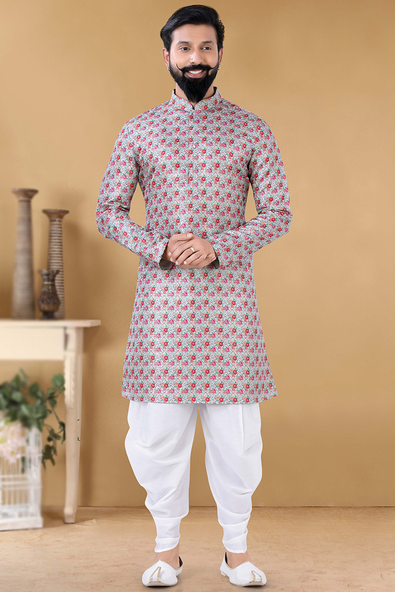 Mandarin Collar Silk Kurta and Dhoti Pant Set – Wear.Style