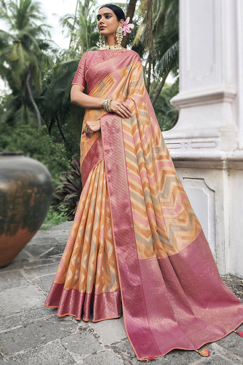 Two Color Bandhej silk saree made by high quality – Ennayou.com