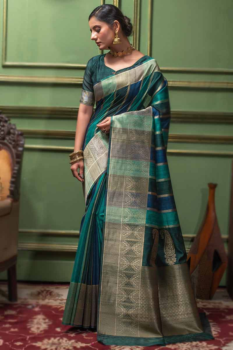 Tussar silk hotsell wedding sarees