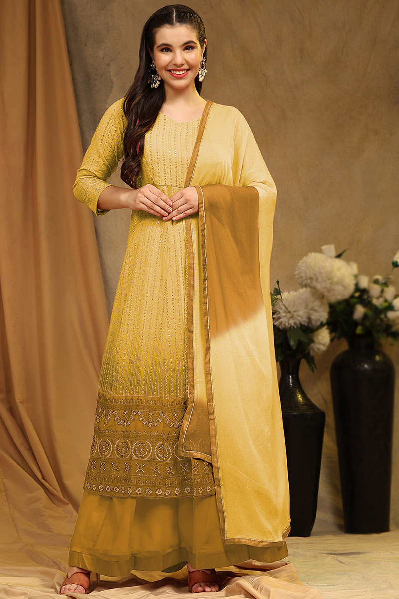 Mustard online skirt suit