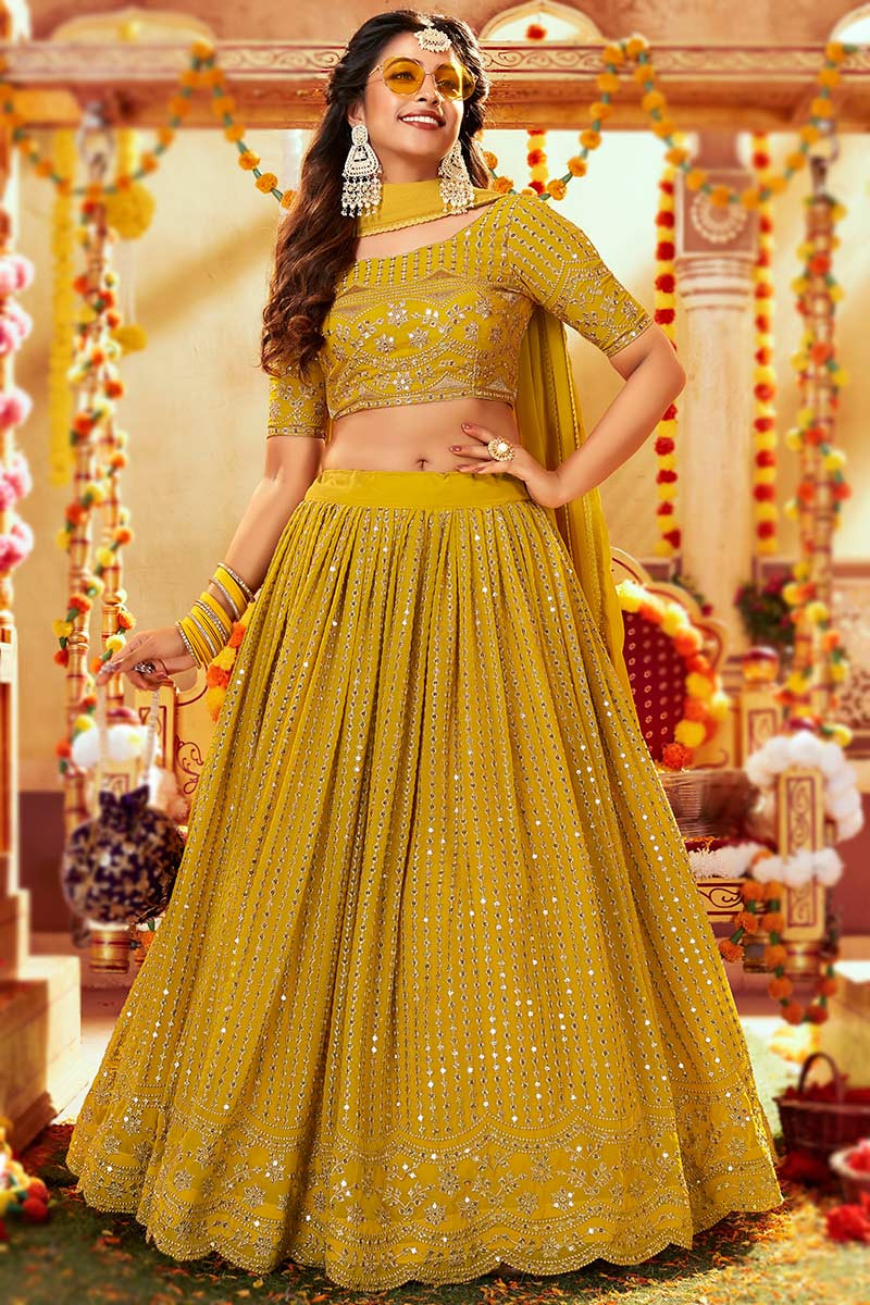 Yellow colour lacha top